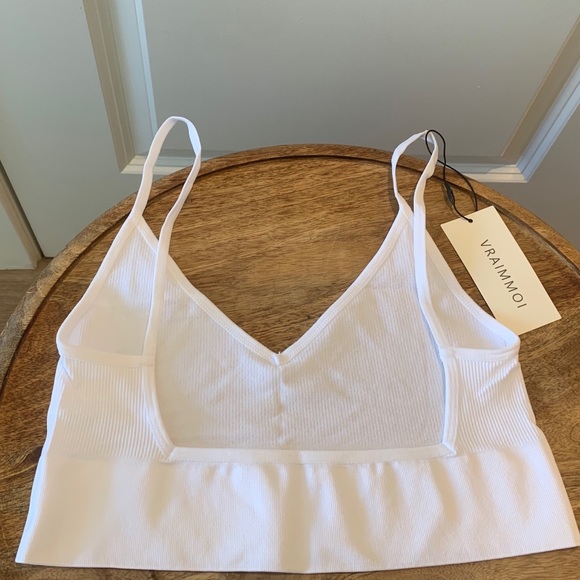 Bralette Open Back Tank Top Seamless Wireless Bra - Picture 8 of 9